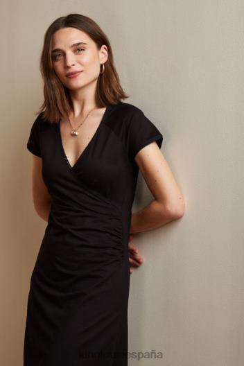 vestido cruzado ecovero clasico ZD4DX32 vestir negro mujer King Louie