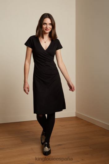 vestido cruzado ecovero clasico ZD4DX32 vestir negro mujer King Louie