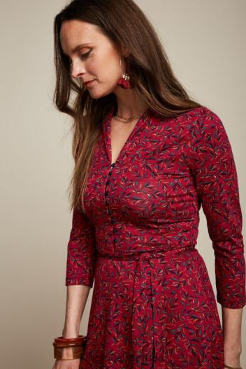 vestido emmy vinti ZD4DX5 vestir rojo cereza mujer King Louie