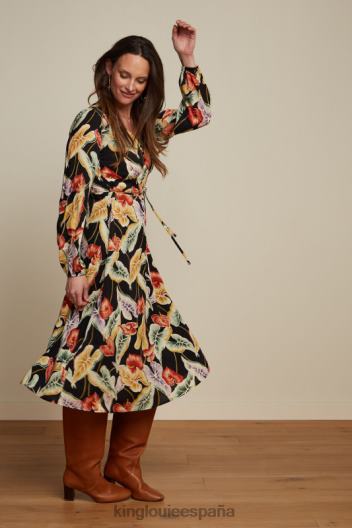 vestido lelia marmora ZD4DX30 vestir negro mujer King Louie