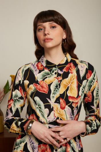 vestido midi verde oliva marmora ZD4DX29 vestir negro mujer King Louie