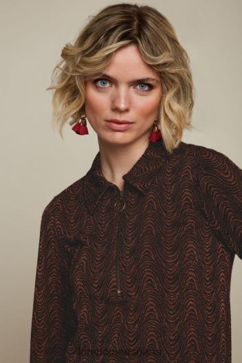 vestido túnica con cremallera tempestad ZD4DX23 vestir naranja coñac mujer King Louie